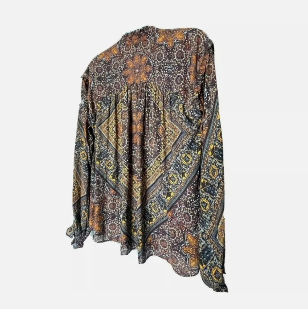 Free People Little Runaway Medallion Print Blouse